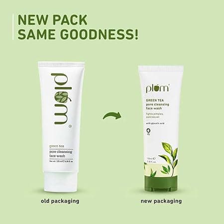 Plum Green Tea Pore Cleansing Face Wash,for Oily, Acne Prone, Dry & Combination Skin | with Glycolic Acid | Fight Pimples & Control Excess Oil | Gentle Exfoliating & Non-Drying | Women & Men | 100ml 3