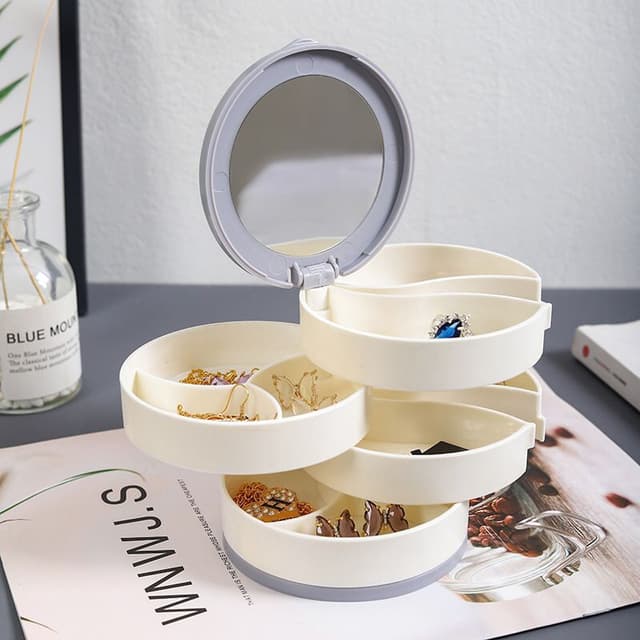 Rotating Poratable 4 Layer Jwellery Box