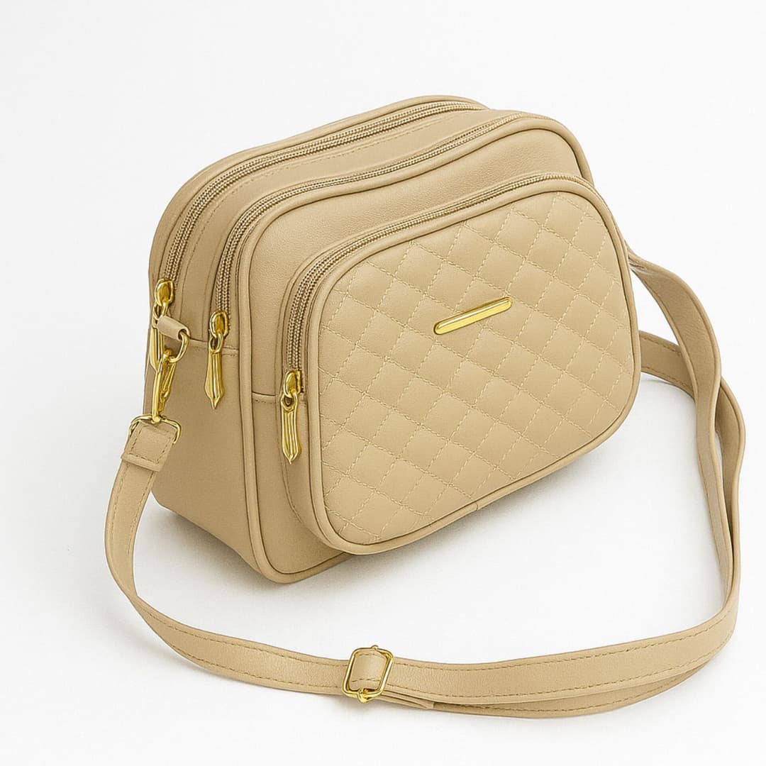 Premium Quilted Crossbody Bag for Women | Elegant Design in Gold Colors