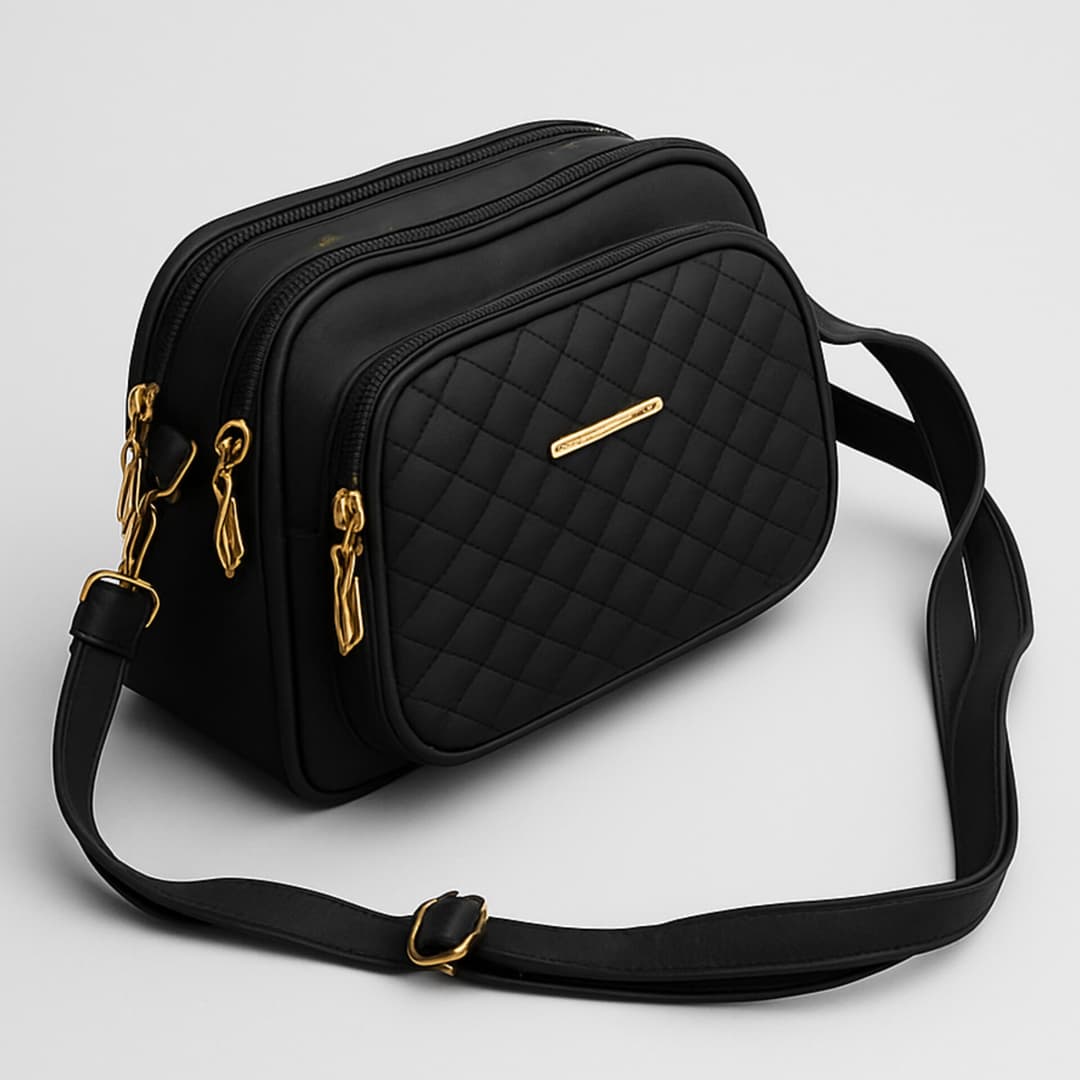 Premium Quilted Crossbody Bag for Women | Elegant Design in Black Brown Colors