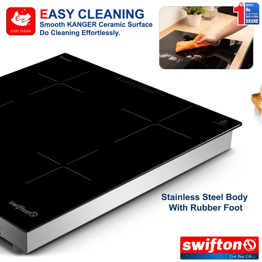 SWIFTON 60cm Four 4 Induction Built in Hob Cooktop Ceramic Glass, Child lock, Timer, SN-412FH 6