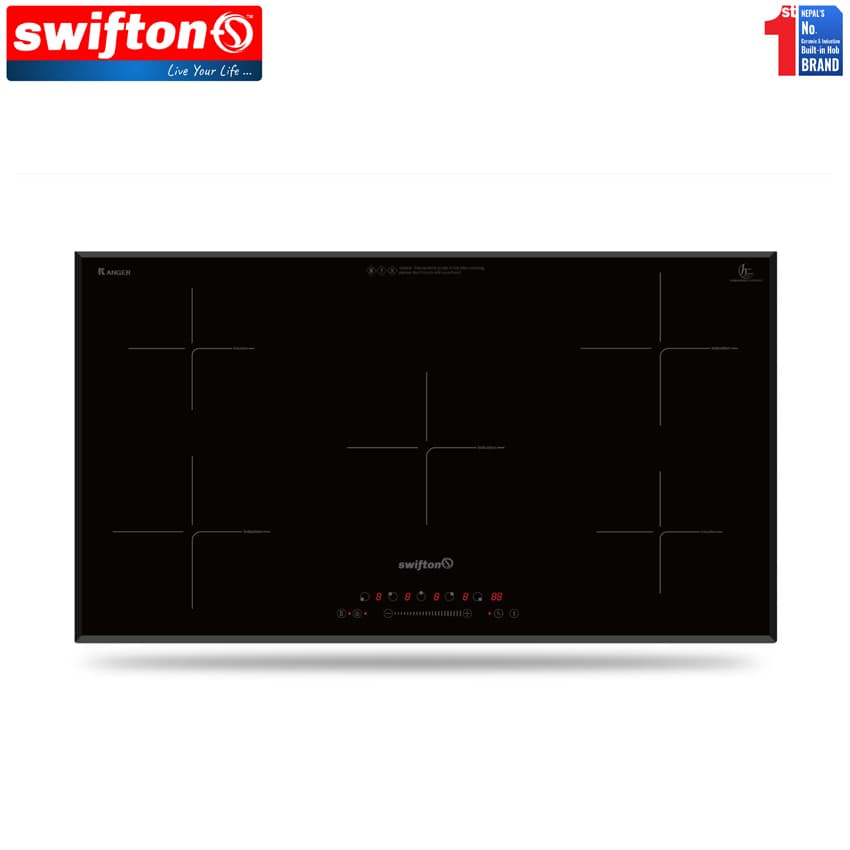 SWIFTON  90cm Five  5 Induction Built in Hob Cooktop, Ceramic Glass, Child Lock, Timer, SN-560MT