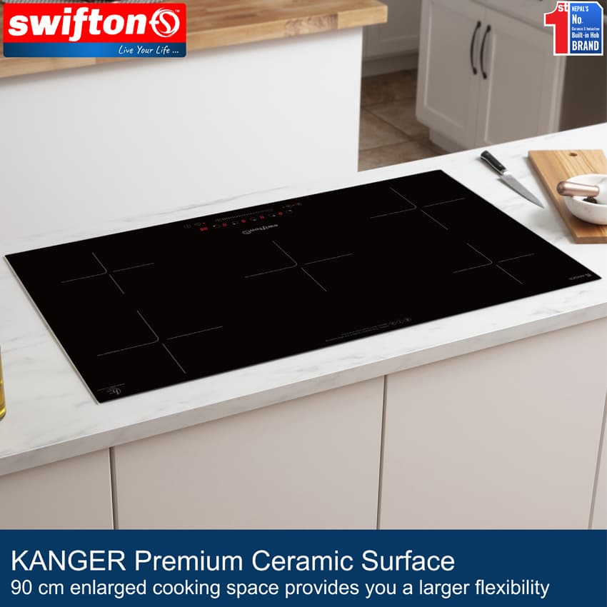 SWIFTON  90cm Five  5 Induction Built in Hob Cooktop, Ceramic Glass, Child Lock, Timer, SN-560MT 3