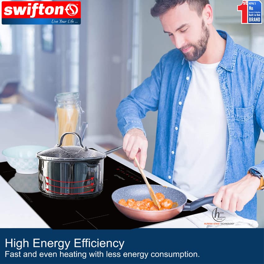 SWIFTON  90cm Five  5 Induction Built in Hob Cooktop, Ceramic Glass, Child Lock, Timer, SN-560MT 5