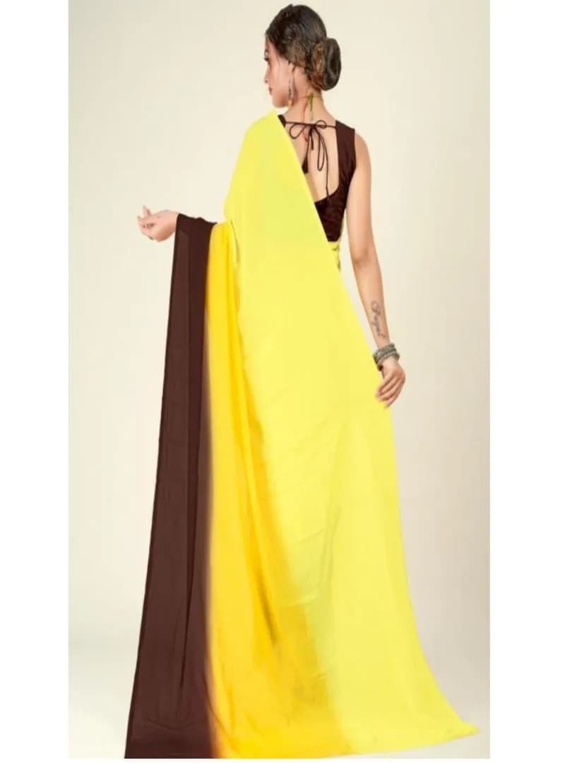 Georgette Saree with Blouse Georgette Fabric Saree Blouse Included 2