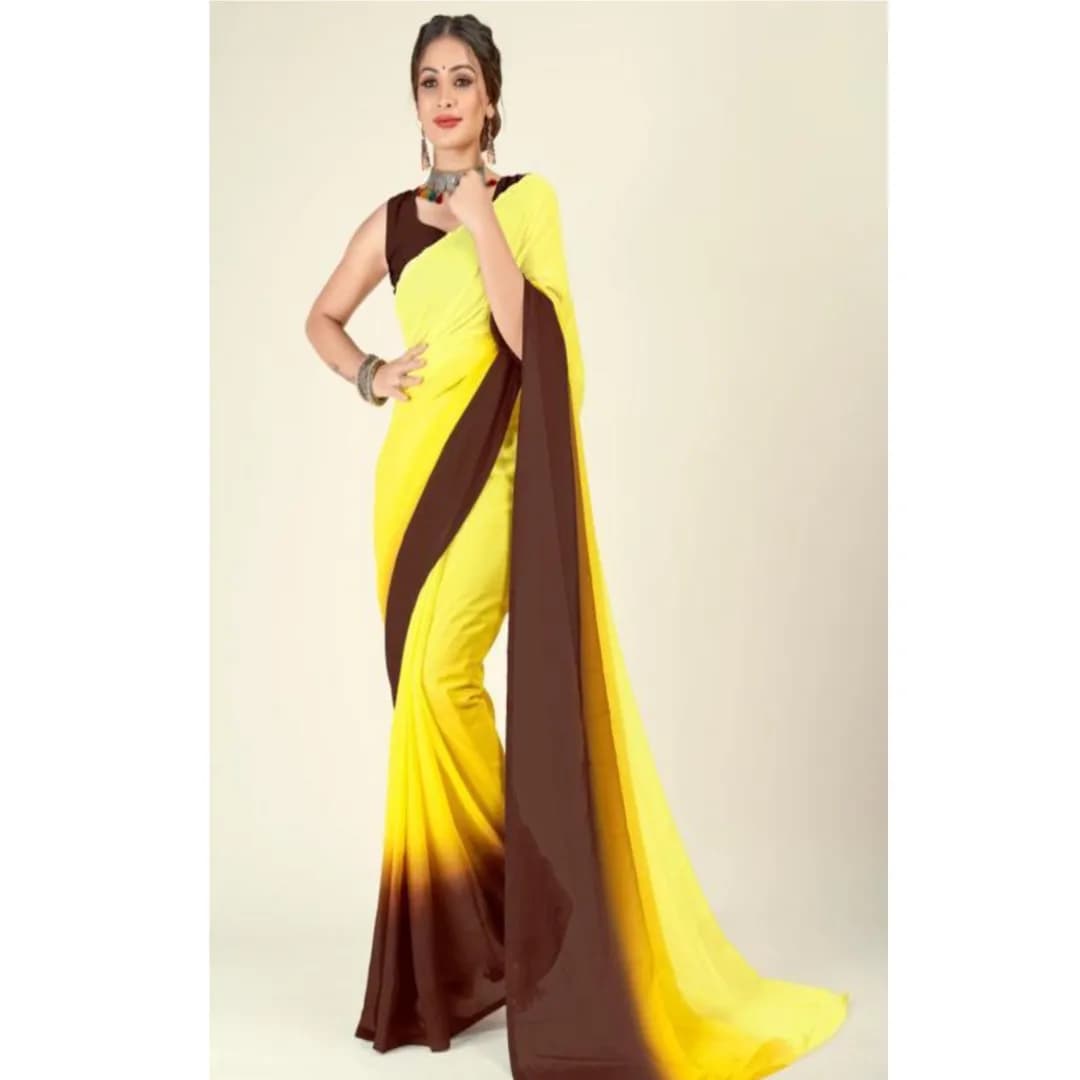 Georgette Saree with Blouse Georgette Fabric Saree Blouse Included 1