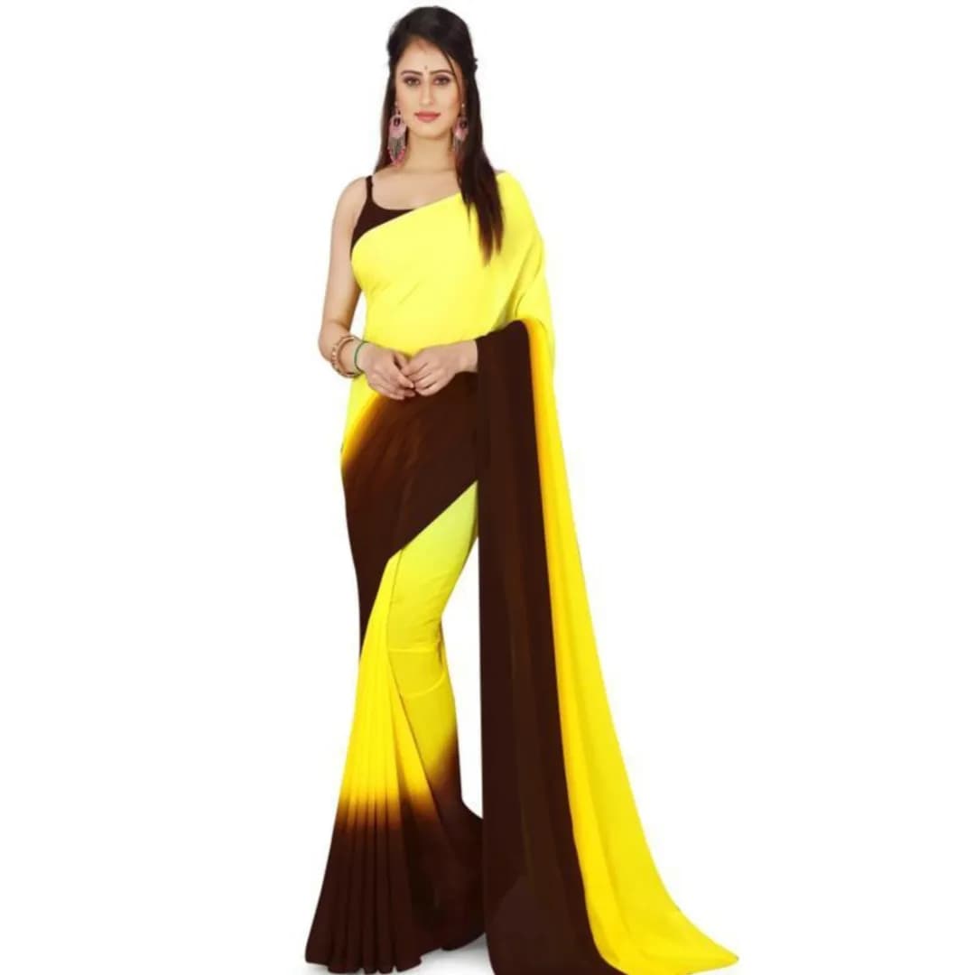 Georgette Saree with Blouse Georgette Fabric Saree Blouse Included