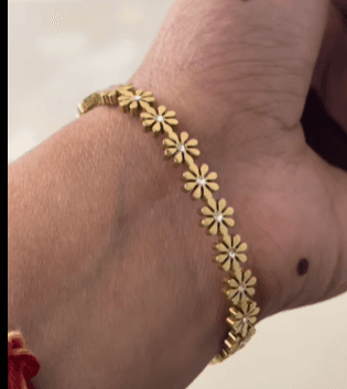 Shining Diva Fashion Latest Stylish Multilayer Gold Plated Bangle Bracelet 2