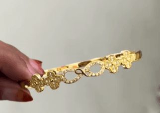 Gold Plated Bangle Bracelet for Women and Girls  2