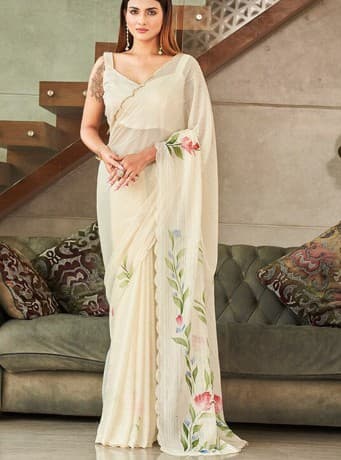 Samridhi Collection Embellished Floral Saree 1