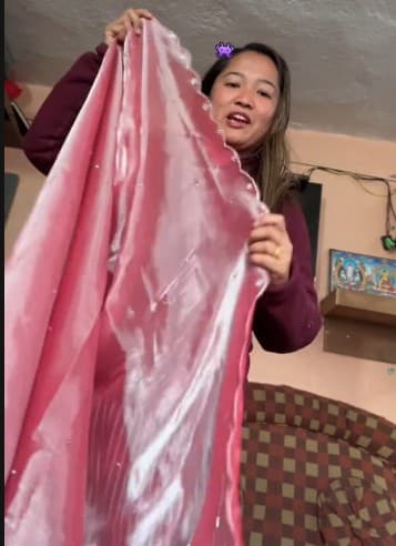 Samridhi Collection Pinterest Pink Viral saree Tissue Silk saree 3