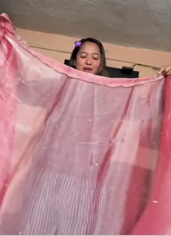 Samridhi Collection Pinterest Pink Viral saree Tissue Silk saree 2