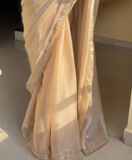 Women's Ready to Wear Jimichu Silk One Minute Readymade Traditional Designer Saree With Plain Unstitched Wine Blouse 1