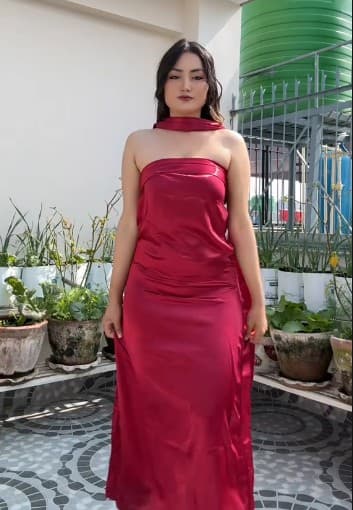 Valentines dresses for Women  One Piece Nighty wear