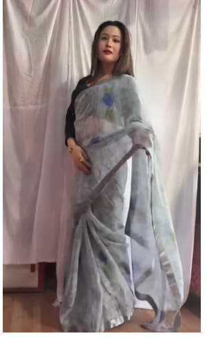 Menuka Saree Checked Poly Georgette Designer Saree 4