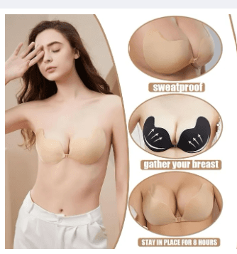 Sticky Bra Strapless Adhesive Bra Push Up 2PCS Reusable Strong Stickness Backless Bra Lift for Women 1