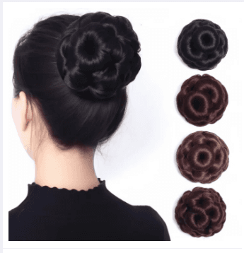 1Pcs Bud Design Hair Extension Bun With Insert Comb Clip For Women