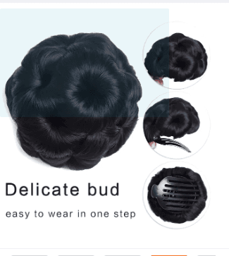 1Pcs Bud Design Hair Extension Bun With Insert Comb Clip For Women 3