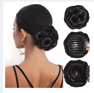1Pcs Bud Design Hair Extension Bun With Insert Comb Clip For Women 5