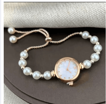Elegant women's Pearl Adjustable Bracelet watch