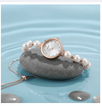Elegant women's Pearl Adjustable Bracelet watch 1