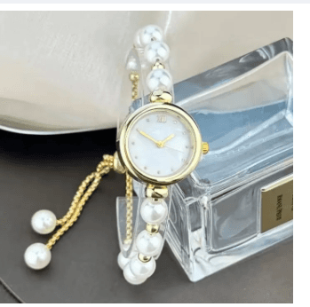 Elegant women's Pearl Adjustable Bracelet watch 2