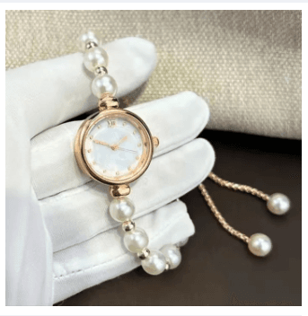 Elegant women's Pearl Adjustable Bracelet watch 3