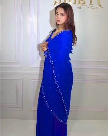 Prathawear Saree Blue Fendy saree with Blouse Sets 2