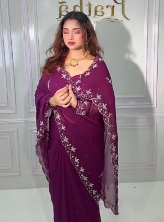  Prathawear Wine color in boutique sare 2