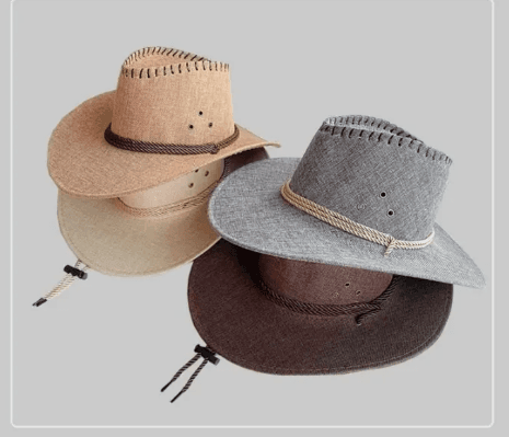 These are unisex straw cowboy hats featuring a western style, a wide brim, and a breathable weave suitable for summer.  5