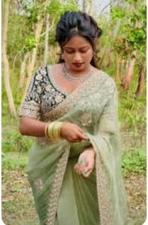 Frendy Satin With Sequience Embroidery Work Saree