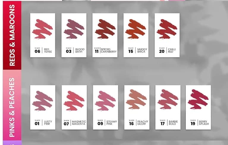 MARS Matte Lip Liner | One Swipe Smooth Application | Long Lasting Lip Pencil 6