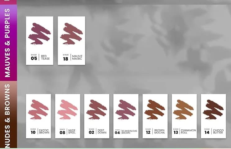 MARS Matte Lip Liner | One Swipe Smooth Application | Long Lasting Lip Pencil 7