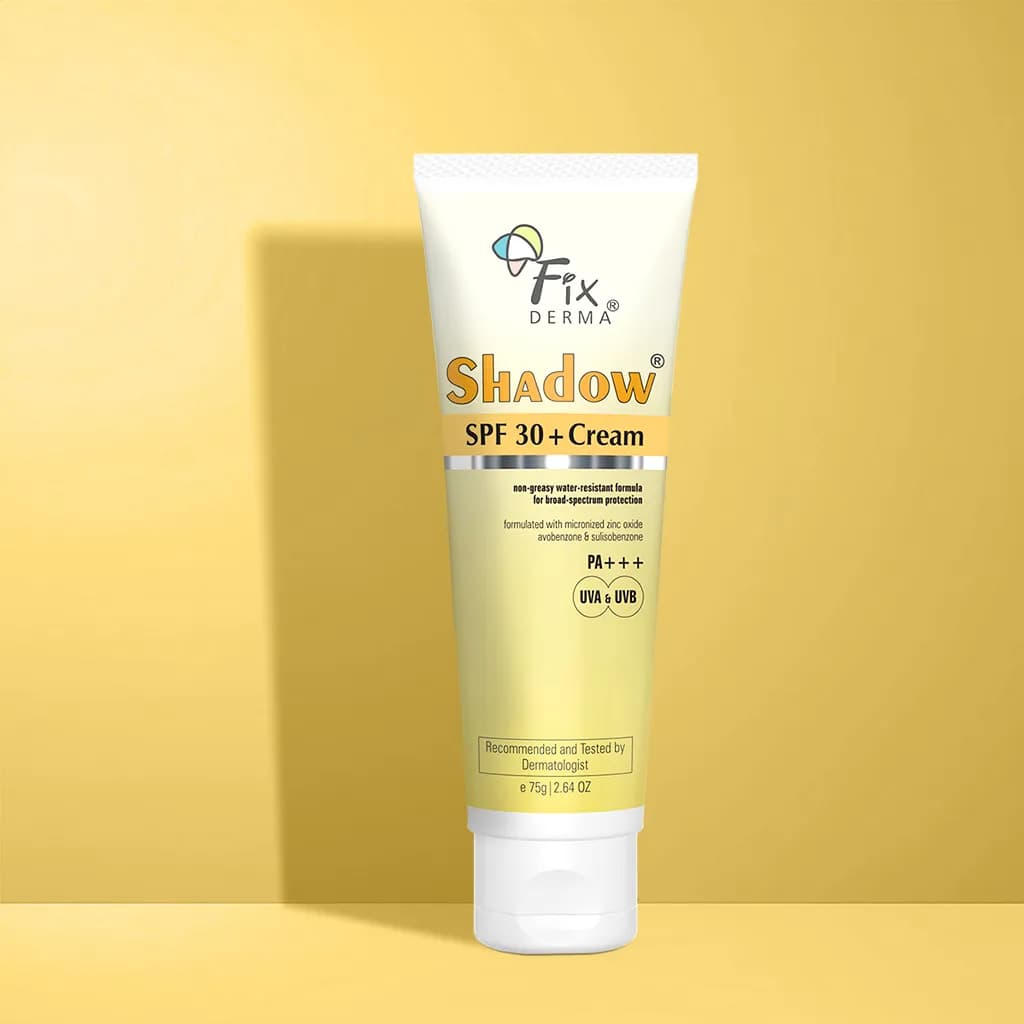 Fixderma Shadow SPF 30+ Cream PA+++, Sunscreen, Non-Greasy, Water Resistant Formula, 75g