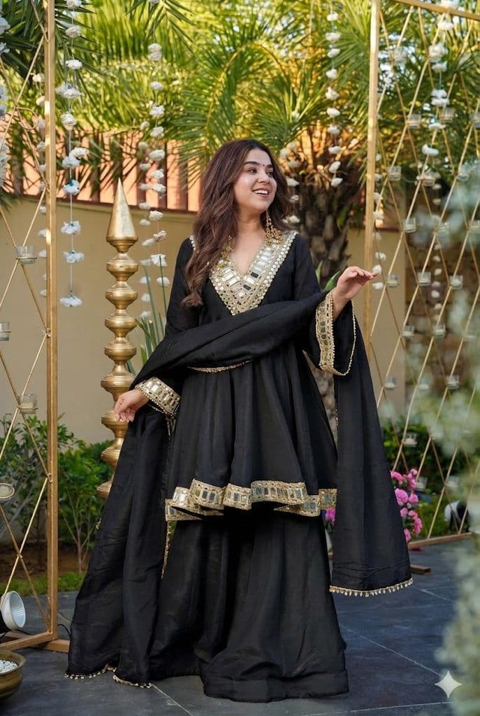 Women’s White Embroidered Sharara Suit Set – Georgette Kurta with Dupatta | Ready-to-Wear Wedding & Festive Ethnic Outfit 2