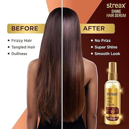 Streax Hair Serum 115ml, Hair serum for Dry & Frizzy Hair, for Women & Men, for Curly Hair, Wavy Hair, Straight Hair, Silk & Shine Vitalised with Walnut Oil 2