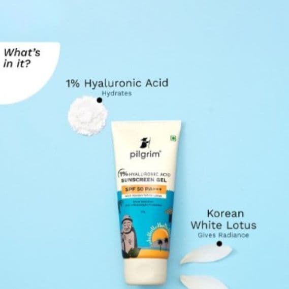 Pilgrim 1% Hyaluronic Acid Sunscreen Gel 50g, SPF 50++++ For Men and Women 2