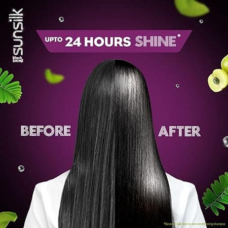 Sunsilk Black Shine, Shampoo, 625ml, for Shiny, Moisturised & Fuller Hair, with Amla + Oil & Pearl Protein, Paraben-Free 3