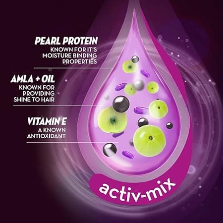 Sunsilk Black Shine, Shampoo, 625ml, for Shiny, Moisturised & Fuller Hair, with Amla + Oil & Pearl Protein, Paraben-Free 2