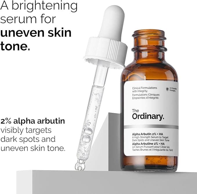 The Ordinary Alpha Arbutin 2% + HA Serum is a highly effective serum that is suitable for all skin types. 2