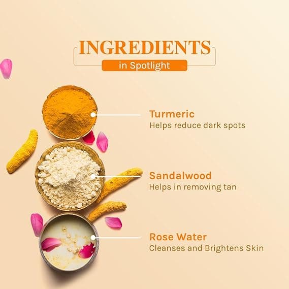 Lotus Herbals Radiance Boost Ubtan Face Serum - 30 ml, Turmeric, Sandalwood and Rose Water, Glowing Skin , Reducing Dark Spots, Paraben free, Mineral Oil Free 3