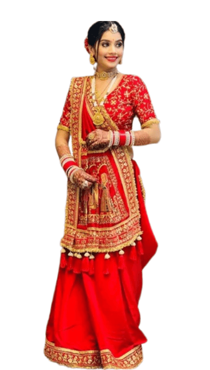 Heavy designer bridal Red saree