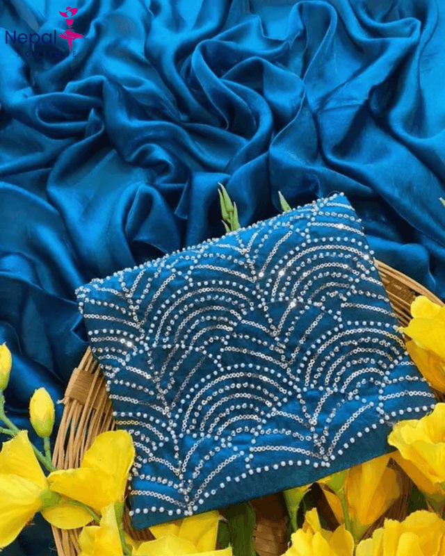 Trending Silk Saree with Motti worked blouse in Royal Blue color| Available in Multi color | Trendy Party & Festive Wear | Traditional Ethnic Fashion | Buy Online