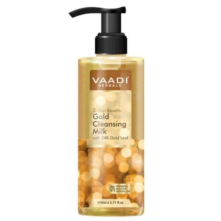 Vaadi Gold Cleansing Milk with 24k Gold Leaf - 3-skin Benefits (110 ml)
