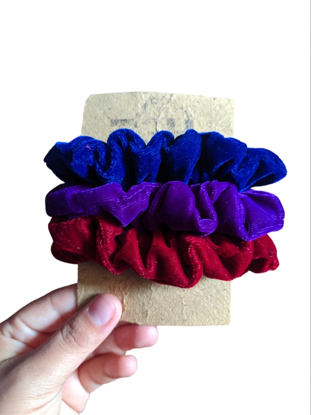 Velvet Small Scrunchies (Pack Of 3) 1