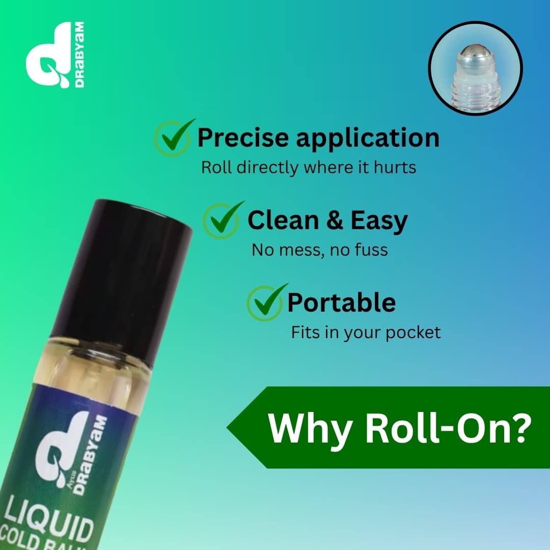 Drabyam Liquid Cold Balm Roll-On 10ml - 10 Pieces Mega Bundle 4