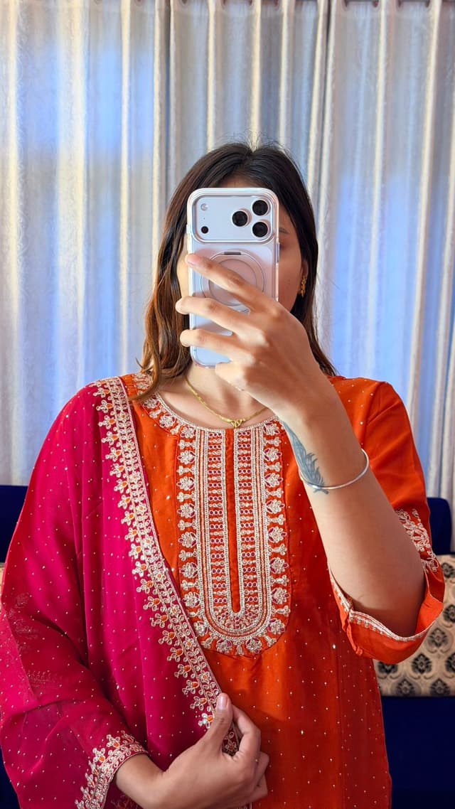 Aashirwad Heritage Zari-Embroidered Festive Set