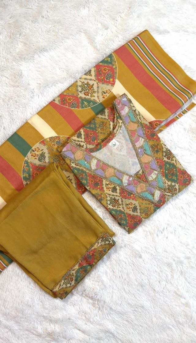 Winter Glow Floral Patchwork Salwar Set