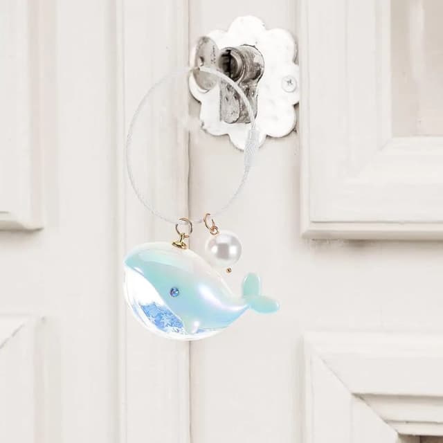 whale Dolphin Liquid Keychain