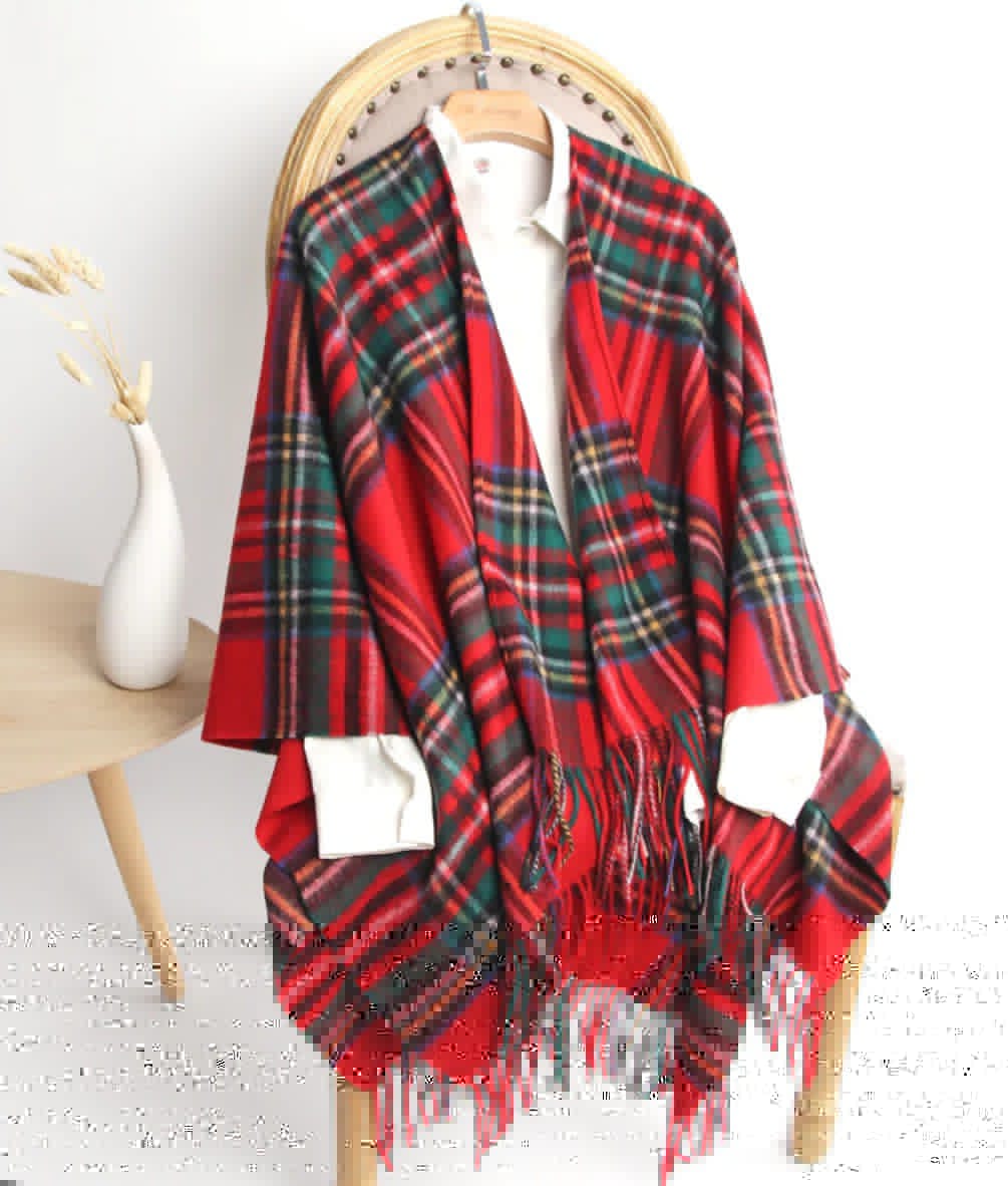 Tartan Tweeds Royal Stewart Tartan Women's Pure Wool Cape. (Gurung , Magar Shawal)